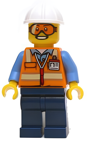 Минифигурка Lego Space Engineer, Male, Orange Vest, Dark Blue Legs cty0600 U